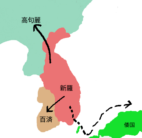 朝鮮半島七世紀略図